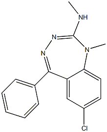 7-Chloro-1-methyl-5-phenyl-2-methylamino-1H-1,3,4-benzotriazepine 结构式