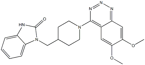 4-[4-[[(1,3-Dihydro-2-oxo-2H-benzimidazol)-1-yl]methyl]piperidino]-6,7-dimethoxy-1,2,3-benzotriazine 结构式