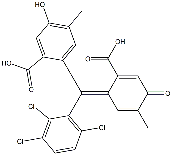2-[(2-Carboxy-4-oxo-5-methyl-2,5-cyclohexadien-1-ylidene)(2,3,6-trichlorophenyl)methyl]-4-methyl-5-hydroxybenzoic acid 结构式