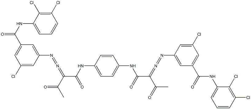 3,3'-[1,4-Phenylenebis[iminocarbonyl(acetylmethylene)azo]]bis[N-(2,3-dichlorophenyl)-5-chlorobenzamide] 结构式