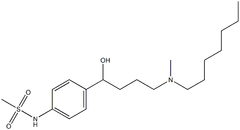 4-(N-Heptylmethylamino)-1-(4-methylsulfonylaminophenyl)-1-butanol 结构式