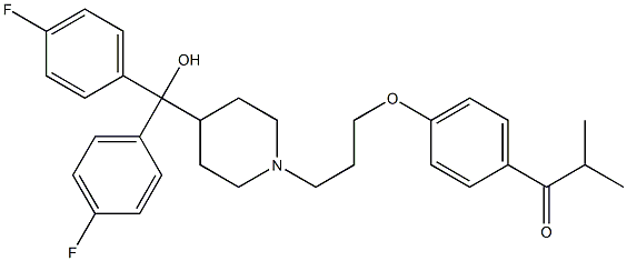 1-[4-[3-[4-[Bis(4-fluorophenyl)hydroxymethyl]-1-piperidinyl]propoxy]phenyl]-2-methyl-1-propanone 结构式