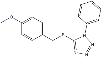 5-(4-Methoxybenzylthio)-1-phenyl-1H-tetrazole 结构式