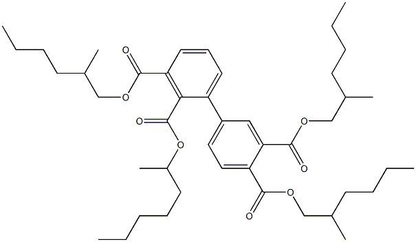 1,1'-Biphenyl-2,3,3',4'-tetracarboxylic acid 2-heptyl 3,3',4'-tri(2-methylhexyl) ester 结构式