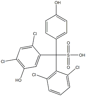 (2,6-Dichlorophenyl)(2,4-dichloro-5-hydroxyphenyl)(4-hydroxyphenyl)methanesulfonic acid 结构式