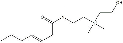 2-[N-(3-Heptenoyl)-N-methylamino]-N-(2-hydroxyethyl)-N,N-dimethylethanaminium 结构式