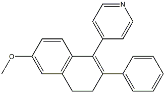 4-(6-Methoxy-2-phenyl-3,4-dihydronaphthalen-1-yl)pyridine 结构式