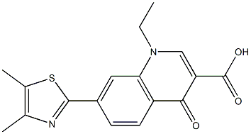 1,4-Dihydro-1-ethyl-4-oxo-7-(4,5-dimethylthiazol-2-yl)quinoline-3-carboxylic acid 结构式
