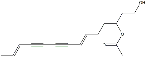 Acetic acid (6E,12E)-1-hydroxy-6,12-tetradecadiene-8,10-diyn-3-yl ester 结构式