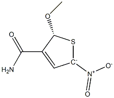 (5R)-4-Carbamoyl-2-nitro-5-methoxy-2,5-dihydrothiophen-2-ide 结构式