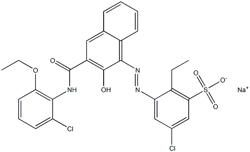 3-Chloro-6-ethyl-5-[[3-[[(2-chloro-6-ethoxyphenyl)amino]carbonyl]-2-hydroxy-1-naphtyl]azo]benzenesulfonic acid sodium salt 结构式