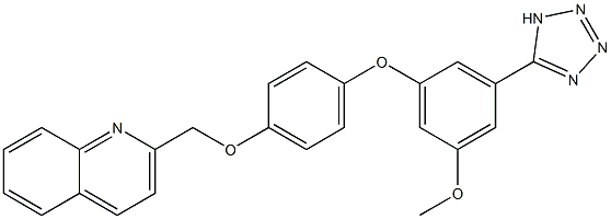 2-[4-[3-(1H-Tetrazol-5-yl)-5-methoxyphenoxy]phenoxymethyl]quinoline 结构式