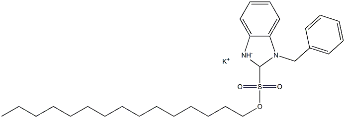 1-Benzyl-2,3-dihydro-2-pentadecyl-1H-benzimidazole-2-sulfonic acid potassium salt 结构式