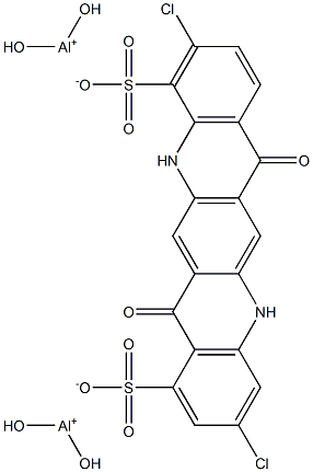 3,10-Dichloro-5,7,12,14-tetrahydro-7,14-dioxoquino[2,3-b]acridine-1,11-disulfonic acid bis(dihydroxyaluminum) salt 结构式