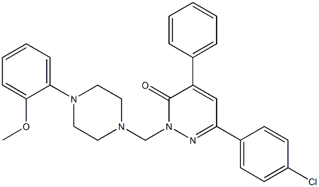 4-Phenyl-6-(4-chlorophenyl)-2-[[4-(2-methoxyphenyl)piperazino]methyl]pyridazin-3(2H)-one 结构式