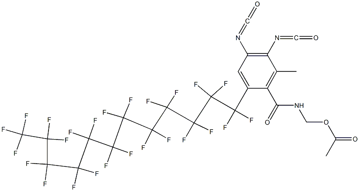 N-(Acetyloxymethyl)-2-(pentacosafluorododecyl)-4,5-diisocyanato-6-methylbenzamide 结构式