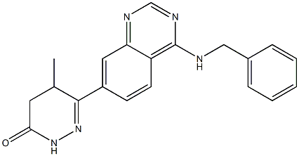 4,5-Dihydro-5-methyl-6-(4-benzylaminoquinazolin-7-yl)pyridazin-3(2H)-one 结构式