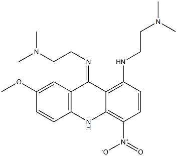 9,10-Dihydro-4-nitro-7-methoxy-9-[[2-(dimethylamino)ethyl]imino]-N-[2-(dimethylamino)ethyl]acridin-1-amine 结构式