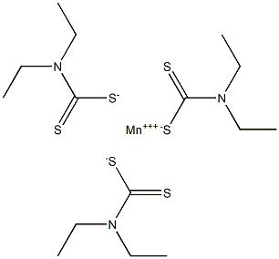 Tris(diethyldithiocarbamic acid) manganese(III) salt 结构式