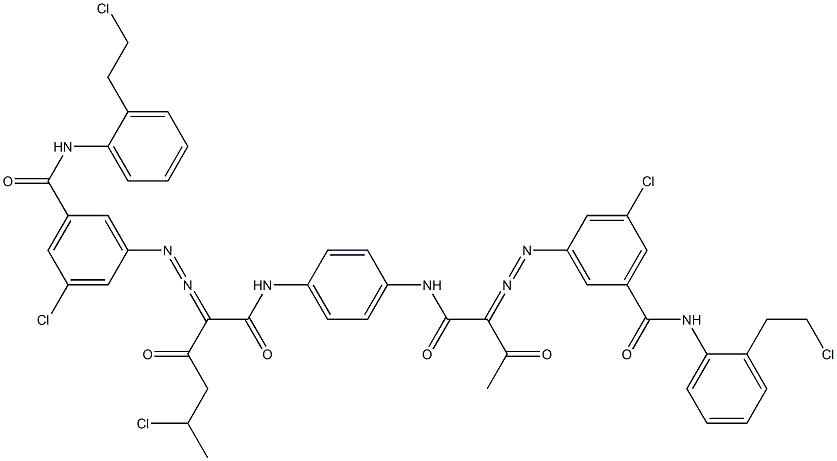 3,3'-[2-(1-Chloroethyl)-1,4-phenylenebis[iminocarbonyl(acetylmethylene)azo]]bis[N-[2-(2-chloroethyl)phenyl]-5-chlorobenzamide] 结构式