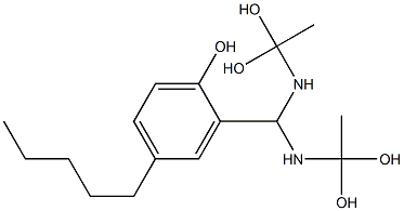 2-[Bis[(1,1-dihydroxyethyl)amino]methyl]-4-pentylphenol 结构式