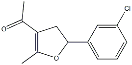 4,5-Dihydro-3-acetyl-2-methyl-5-(3-chlorophenyl)furan 结构式