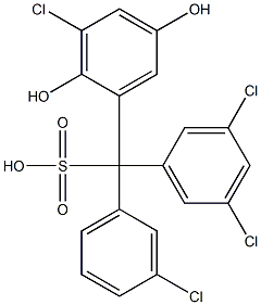 (3-Chlorophenyl)(3,5-dichlorophenyl)(3-chloro-2,5-dihydroxyphenyl)methanesulfonic acid 结构式