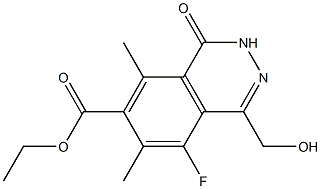 1,2-Dihydro-1-oxo-5-fluoro-6,8-dimethyl-4-(hydroxymethyl)phthalazine-7-carboxylic acid ethyl ester 结构式