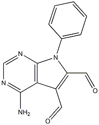 4-Amino-7-phenyl-7H-pyrrolo[2,3-d]pyrimidine-5,6-dicarbaldehyde 结构式