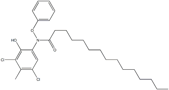 2-(2-Tridecylphenoxyacetylamino)-4,6-dichloro-5-methylphenol 结构式