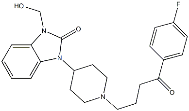 1-[1-[3-(p-Fluorobenzoyl)propyl]-4-piperidyl]-3-hydroxymethyl-1H-benzimidazol-2(3H)-one 结构式