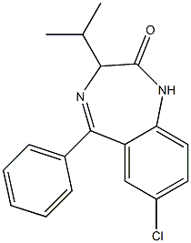 3-Isopropyl-5-phenyl-7-chloro-2,3-dihydro-1H-1,4-benzodiazepine-2-one 结构式