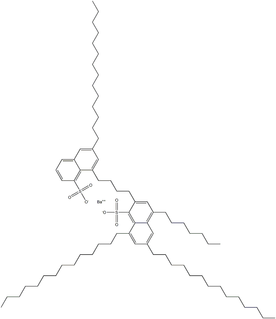 Bis(6,8-ditetradecyl-1-naphthalenesulfonic acid)barium salt 结构式