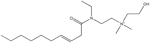 2-[N-Ethyl-N-(3-decenoyl)amino]-N-(2-hydroxyethyl)-N,N-dimethylethanaminium 结构式