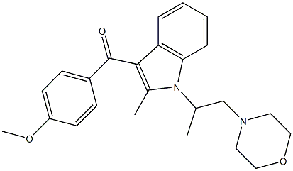 3-(4-Methoxybenzoyl)-2-methyl-1-[1-methyl-2-morpholinoethyl]-1H-indole 结构式