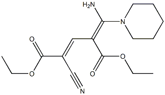 2-Cyano-4-[amino(piperidino)methylene]-2-pentenedioic acid diethyl ester 结构式