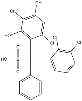 (2,3-Dichlorophenyl)(2,5-dichloro-4,6-dihydroxyphenyl)phenylmethanesulfonic acid 结构式