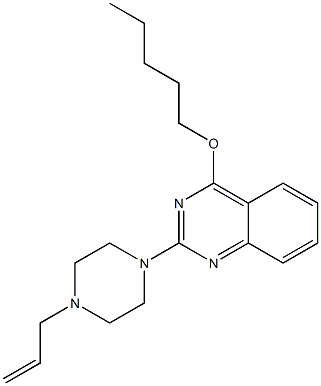 2-[4-(2-Propenyl)-1-piperazinyl]-4-pentyloxyquinazoline 结构式