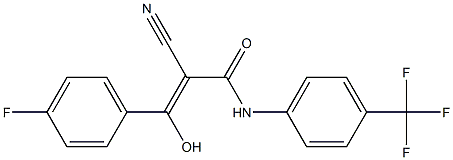 2-Cyano-3-hydroxy-3-[4-fluorophenyl]-N-[4-trifluoromethylphenyl]acrylamide 结构式