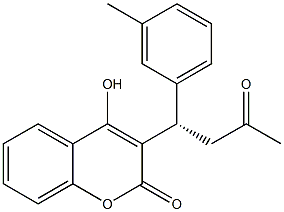 4-Hydroxy-3-[(1S)-3-oxo-1-(3-methylphenyl)butyl]-2H-1-benzopyran-2-one 结构式