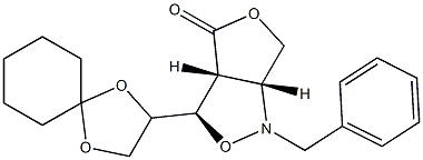 [3R,3aR,6aR]-3-[(R)-1,4-Dioxaspiro[4.5]decan-2-yl]tetrahydro-1-benzyl-1H,4H-furo[3,4-c]isoxazol-4-one 结构式