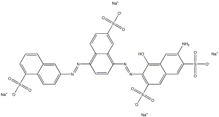 6-Amino-4-hydroxy-3-[[7-sulfo-4-[(5-sulfo-2-naphtyl)azo]-1-naphtyl]azo]naphthalene-2,7-disulfonic acid tetrasodium salt 结构式