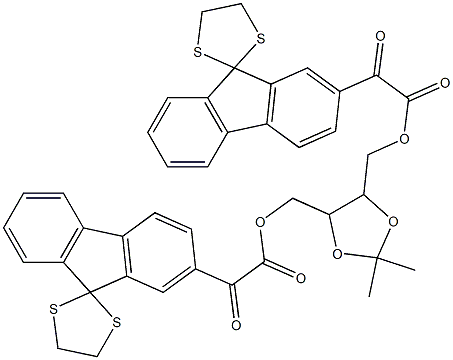 2,2'-[[[4R,5R,(+)]-2,2-Dimethyl-1,3-dioxolane]-4,5-diylbismethylenebisoxybiscarbonyl]bis[9,9-(ethylenebisthio)-9H-fluorene] 结构式