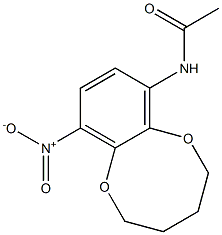 7-(Acetylamino)-10-nitro-2,3,4,5-tetrahydro-1,6-benzodioxocin 结构式