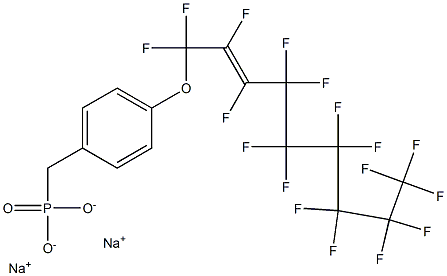 4-[(Heptadecafluoro-2-nonenyl)oxy]benzylphosphonic acid sodium salt 结构式