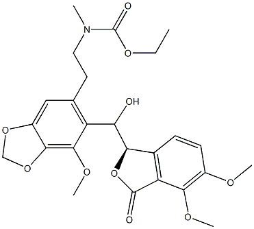 N-Methyl-N-[2-[6-[[[(1R)-1,3-dihydro-4,5-dimethoxy-3-oxoisobenzofuran]-1-yl]hydroxymethyl]-7-methoxy-1,3-benzodioxol-5-yl]ethyl]carbamic acid ethyl ester 结构式