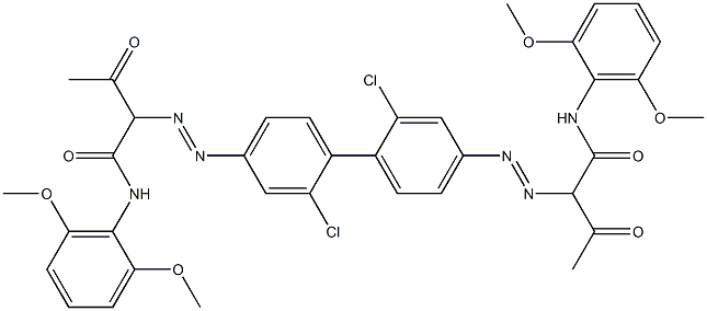 4,4'-Bis[[1-(2,6-dimethoxyphenylamino)-1,3-dioxobutan-2-yl]azo]-2,2'-dichloro-1,1'-biphenyl 结构式