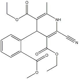 4-(2-Methoxycarbonylphenyl)-2-cyano-6-methyl-1,4-dihydropyridine-3,5-dicarboxylic acid diethyl ester 结构式