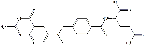 N-[4-[[N-[(2-Amino-3,4-dihydro-4-oxopyrido[2,3-d]pyrimidin)-6-yl](methyl)amino]methyl]benzoyl]-L-glutamic acid 结构式