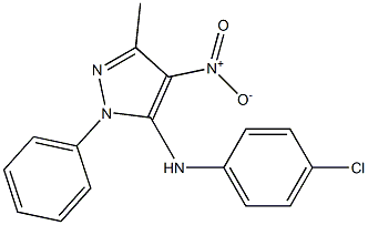 1-Phenyl-3-methyl-4-nitro-5-[(4-chlorophenyl)amino]-1H-pyrazole 结构式